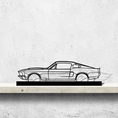 Mustang GT 1967 Silhouette Metal Art Stand