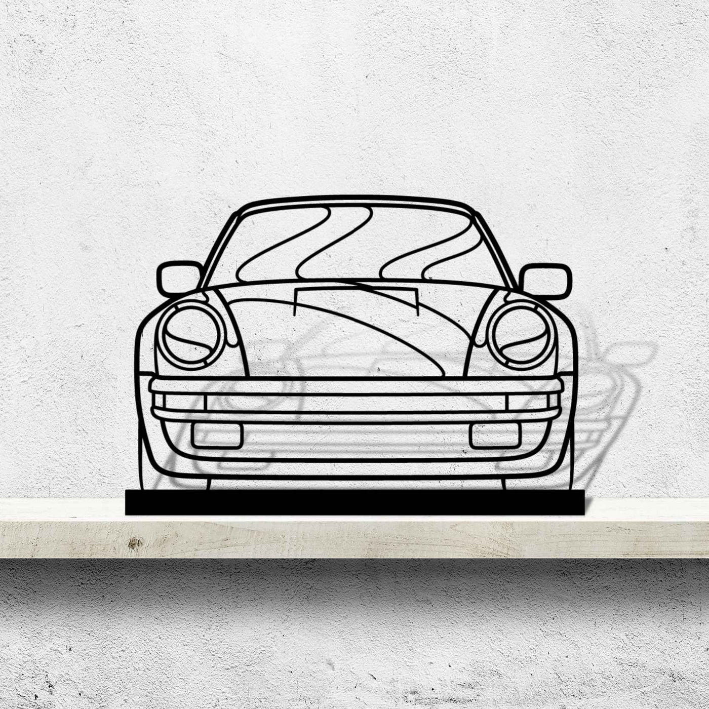 911 Turbo Model 930 Front Silhouette Metal Art Stand