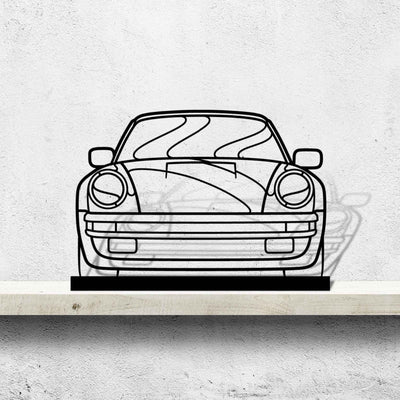 911 Turbo Model 930 Front Silhouette Metal Art Stand