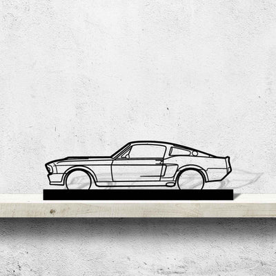 Mustang 1967 Silhouette Metal Art Stand