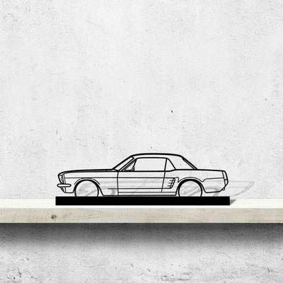 Mustang coupe 1966 Silhouette Metal Art Stand