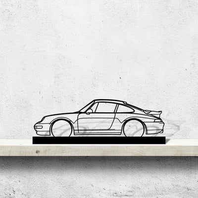 911 993 Turbo Silhouette Metal Art Stand