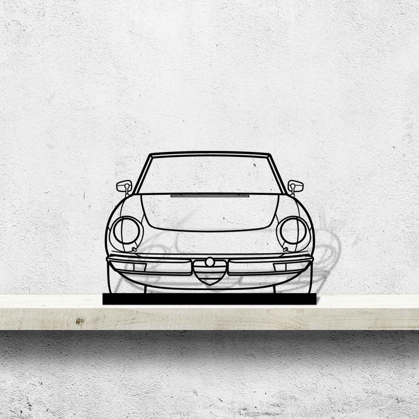 Alfa Spider Front Silhouette Metal Art Stand