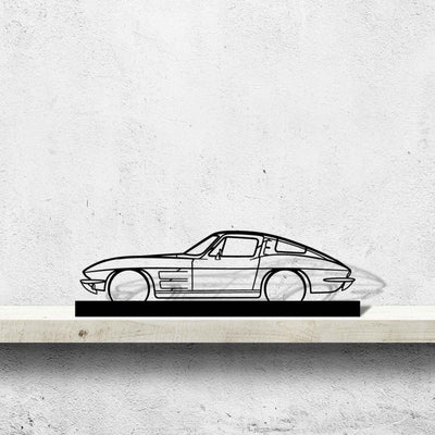 Corvette C2 1963 Silhouette Metal Art Stand