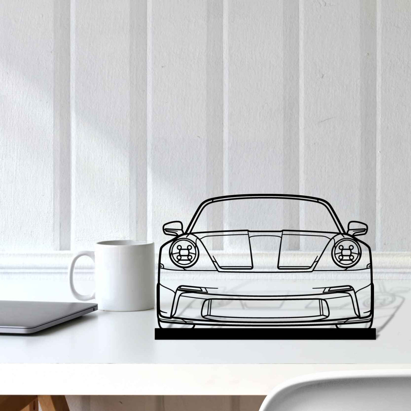 911 GT3 Touging model 992 Front Silhouette Metal Art Stand