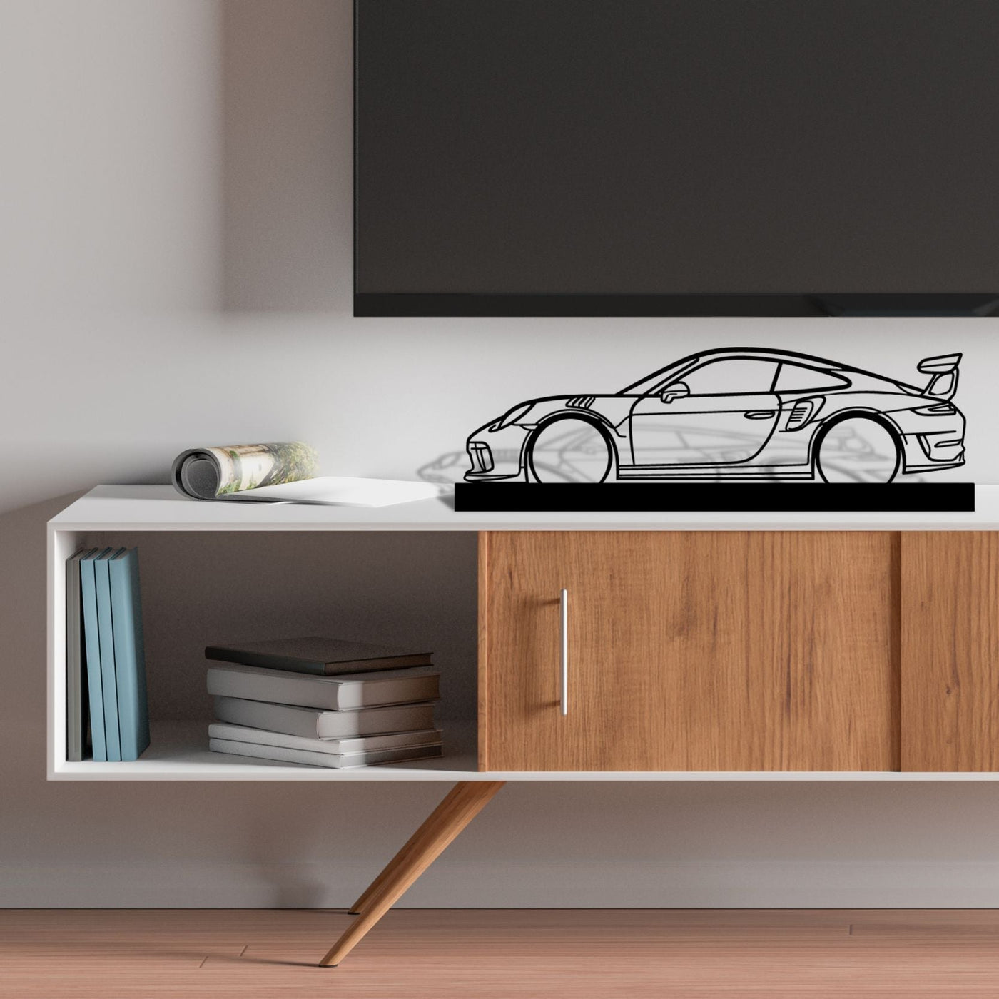 911 GT3 RS model 991 Silhouette Metal Art Stand
